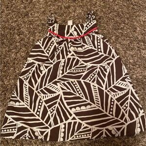 Cherokee Brown and White Dress with Red Detail